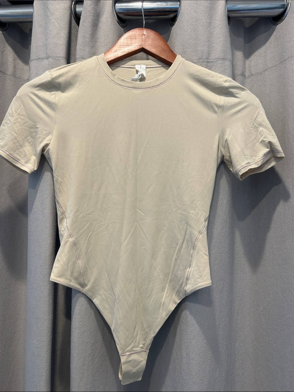 Lululemon beige Short Sleeve Bodysuit